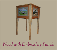 Wood with Embroidery Panels